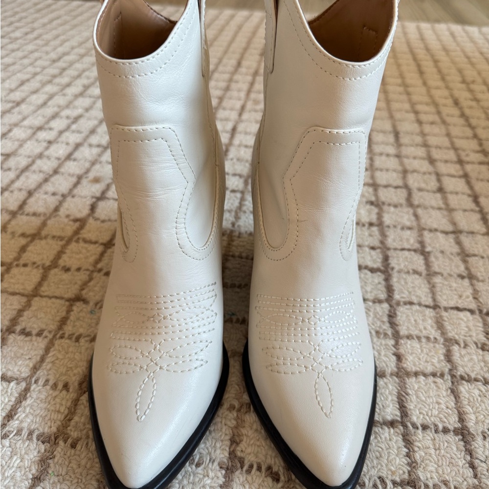 Marc Fisher White Ankle Booties